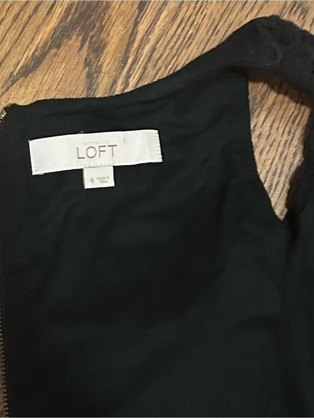 LOFT Black Sleeveless Dress with Textured Bodice 250